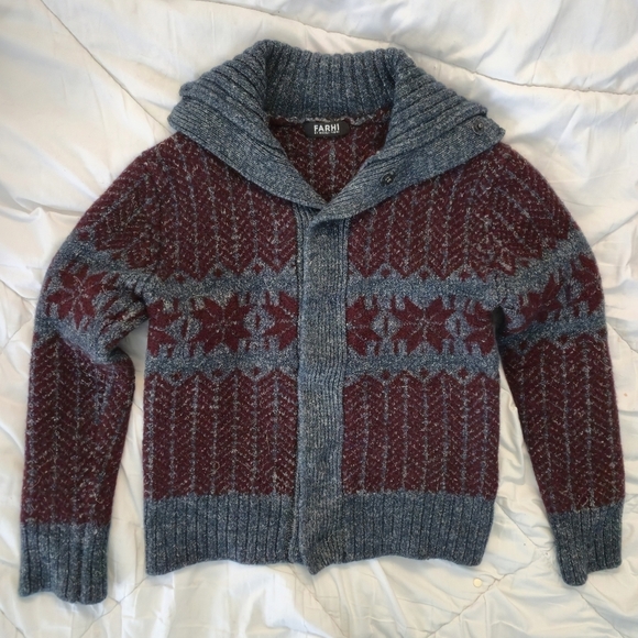 NICOLE FARHI Sweaters - Farhi By Nicole Farhi Wool Cardigan Sweater Size Small Blue Purple Rare
